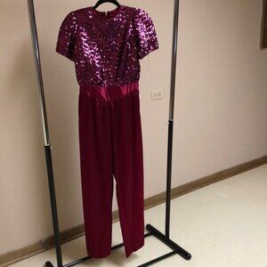 Norman Berg burgundy jumpsuit